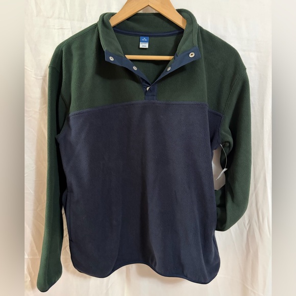 Old Navy Forest Green and Navy Fleece Pullover - Picture 2 of 4